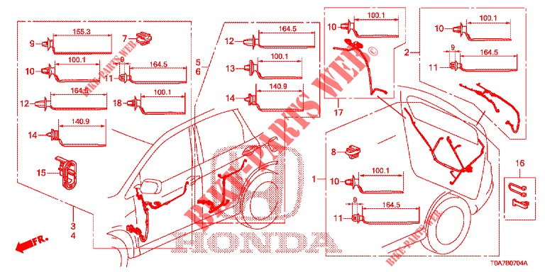FAISCEAU DES FILS (LH) (5) pour Honda CR-V 2.0 EXCLUSIVE NAVI 5 Portes 6 vitesses manuelles 2014