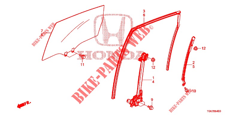 FENETRES PORTES ARRIERE/REGULATEUR pour Honda CR-V 2.0 EXCLUSIVE NAVI 5 Portes 6 vitesses manuelles 2014
