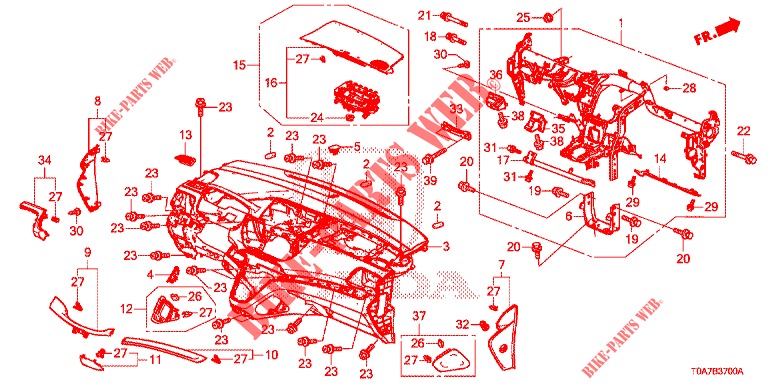 PANNEAU D'INSTRUMENT (LH) pour Honda CR-V 2.0 EXCLUSIVE NAVI 5 Portes 6 vitesses manuelles 2014