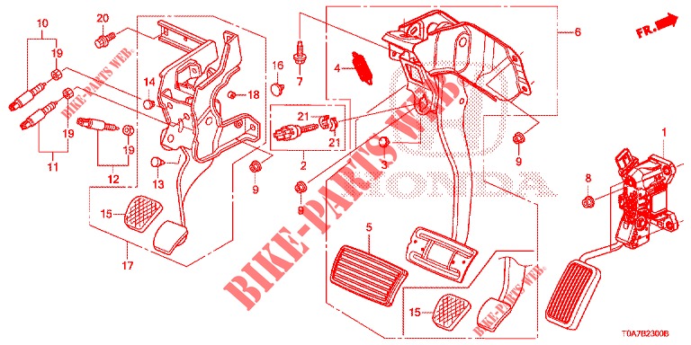 PEDALE (LH) pour Honda CR-V 2.0 EXCLUSIVE NAVI 5 Portes 6 vitesses manuelles 2014