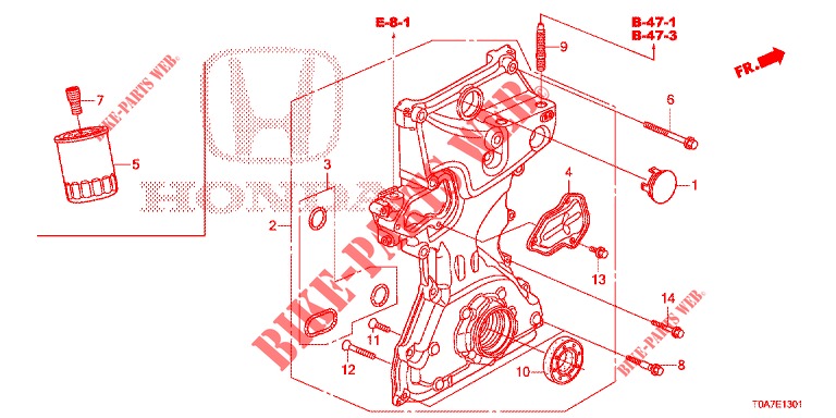 POMPE A HUILE (2.0L) pour Honda CR-V 2.0 EXCLUSIVE NAVI 5 Portes 6 vitesses manuelles 2014
