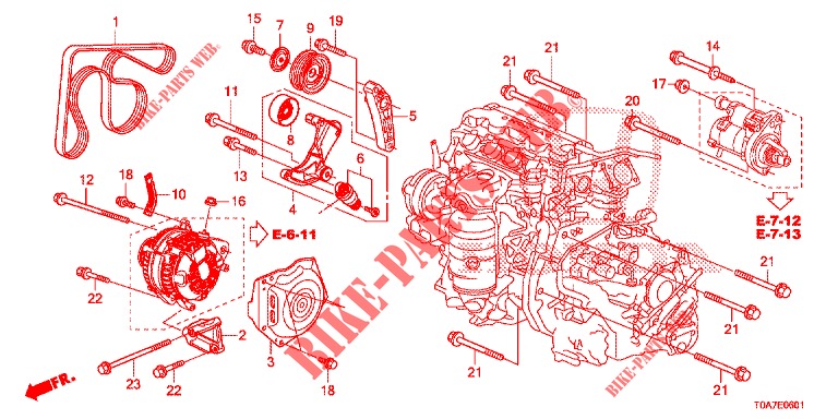 TENDEUR AUTOMATIQUE (2.0L) pour Honda CR-V 2.0 EXCLUSIVE NAVI 5 Portes 6 vitesses manuelles 2014