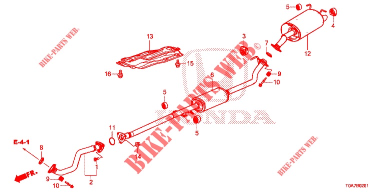 TUYAU D'ECHAPPEMENT/SILENCIEUX (2.0L) pour Honda CR-V 2.0 EXCLUSIVE NAVI 5 Portes 6 vitesses manuelles 2014