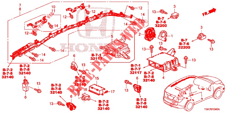 UNITE SRS pour Honda CR-V 2.0 EXCLUSIVE NAVI 5 Portes 6 vitesses manuelles 2014