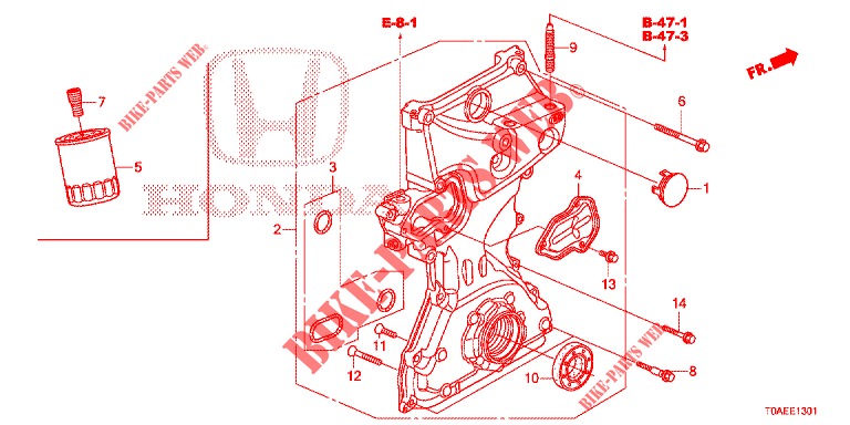 POMPE A HUILE (2.0L) pour Honda CR-V 2.0 COMFORT 5 Portes 5 vitesses automatique 2015