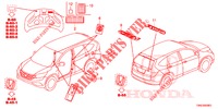 EMBLEMES/ETIQUETTES DE PRECAUTIONS pour Honda CR-V 2.0 ELEGANCE 5 Portes 6 vitesses manuelles 2015