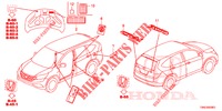 EMBLEMES/ETIQUETTES DE PRECAUTIONS pour Honda CR-V 2.0 ELEGANCE 5 Portes 5 vitesses automatique 2015