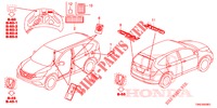 EMBLEMES/ETIQUETTES DE PRECAUTIONS pour Honda CR-V 2.0 EXCLUSIVE NAVI 5 Portes 6 vitesses manuelles 2015