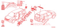 EMBLEMES/ETIQUETTES DE PRECAUTIONS pour Honda CR-V 2.0 EXCLUSIVE NAVI 5 Portes 5 vitesses automatique 2015