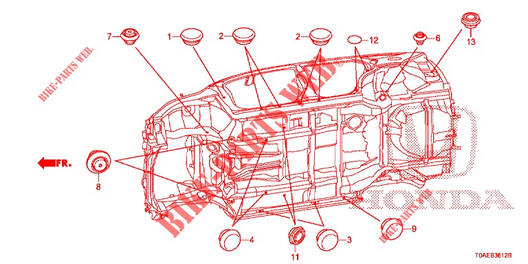 ANNEAU (INFERIEUR) pour Honda CR-V 2.0 S 5 Portes 5 vitesses automatique 2015