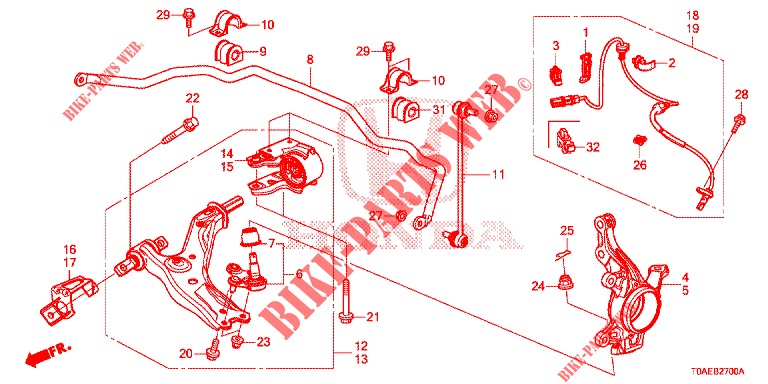 ARTICULATION AVANT pour Honda CR-V 2.0 S 5 Portes 5 vitesses automatique 2015