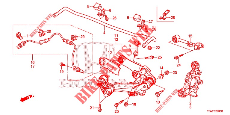 BRAS INFERIEUR ARRIERE pour Honda CR-V 2.0 S 5 Portes 5 vitesses automatique 2015