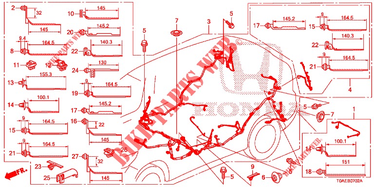 FAISCEAU DES FILS (LH) (3) pour Honda CR-V 2.0 S 5 Portes 5 vitesses automatique 2015
