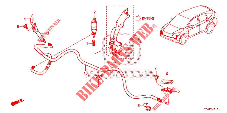 LAVE GLACE DE PROJECTEUR (1) pour Honda CR-V 2.0 S 5 Portes 5 vitesses automatique 2015