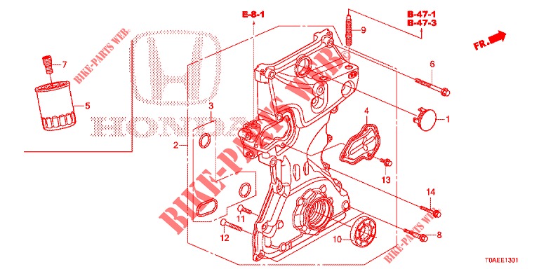 POMPE A HUILE (2.0L) pour Honda CR-V 2.0 S 5 Portes 5 vitesses automatique 2015