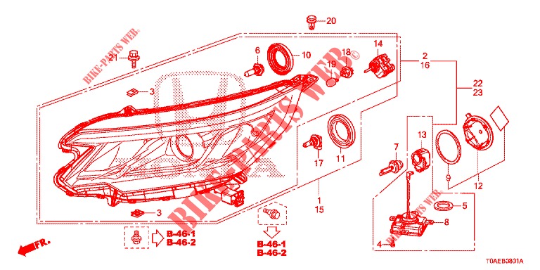 PROJECTEUR (2) pour Honda CR-V 2.0 S 5 Portes 5 vitesses automatique 2015