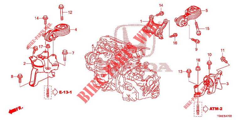 SUPPORTS DE MOTEUR (2.0L) (AT) pour Honda CR-V 2.0 S 5 Portes 5 vitesses automatique 2015