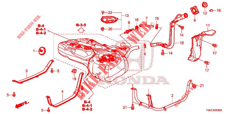 TUYAU DE REMPLISSAGE DE CARBURANT pour Honda CR-V 2.0 S 5 Portes 5 vitesses automatique 2015