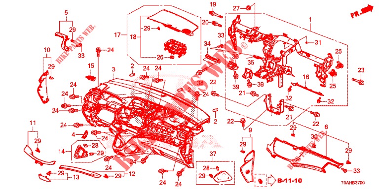PANNEAU D'INSTRUMENT (LH) pour Honda CR-V 2.0 COMFORT 5 Portes 9 vitesses automatique 2017