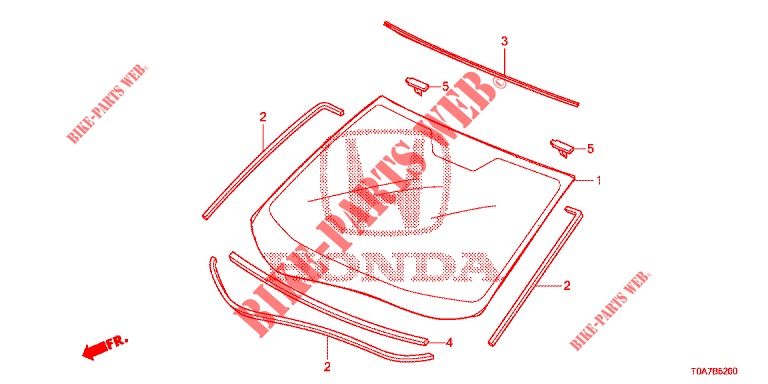 PARE BRISE AVANT pour Honda CR-V DIESEL 2.2 COMFORT 5 Portes 6 vitesses manuelles 2014