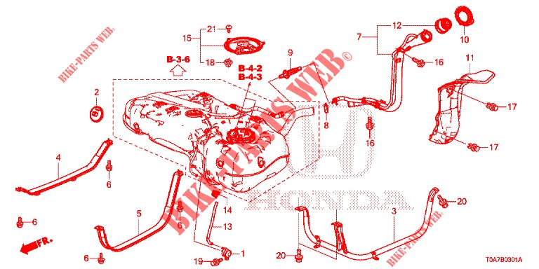 TUYAU DE REMPLISSAGE DE CARBURANT (DIESEL) pour Honda CR-V DIESEL 2.2 ELEGANCE 5 Portes 5 vitesses automatique 2014