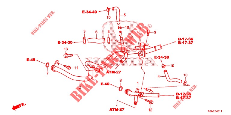 DURIT D'EAU (DIESEL) (2) pour Honda CR-V DIESEL 1.6 COMFORT 5 Portes 9 vitesses automatique 2015
