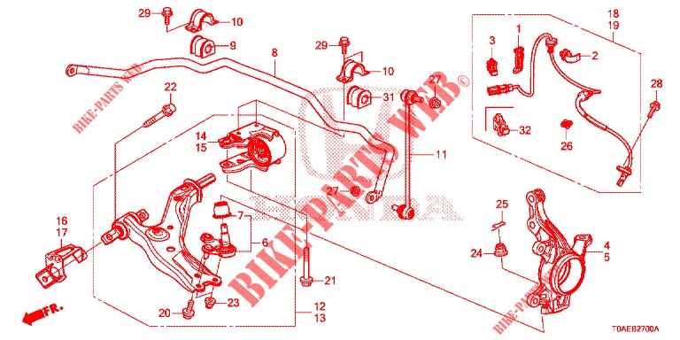 ARTICULATION AVANT pour Honda CR-V DIESEL 1.6 ELEGANCE NAVI 4WD 5 Portes 6 vitesses manuelles 2015