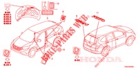 EMBLEMES/ETIQUETTES DE PRECAUTIONS pour Honda CR-V DIESEL 1.6 ELEGANCE NAVI 4WD 5 Portes 9 vitesses automatique 2015