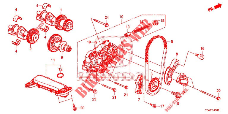 POMPE A HUILE (DIESEL) (2) pour Honda CR-V DIESEL 1.6 ELEGANCE NAVI 4WD 5 Portes 9 vitesses automatique 2015