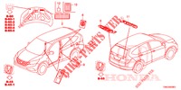 EMBLEMES/ETIQUETTES DE PRECAUTIONS pour Honda CR-V DIESEL 1.6 EXECUTIVE NAVI 5 Portes 6 vitesses manuelles 2015