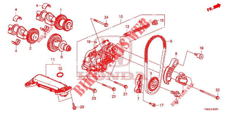 POMPE A HUILE (DIESEL) (2) pour Honda CR-V DIESEL 1.6 EXECUTIVE NAVI 5 Portes 6 vitesses manuelles 2015