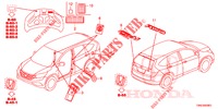 EMBLEMES/ETIQUETTES DE PRECAUTIONS pour Honda CR-V DIESEL 1.6 EXECUTIVE NAVI 5 Portes 9 vitesses automatique 2015