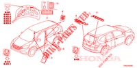 EMBLEMES/ETIQUETTES DE PRECAUTIONS pour Honda CR-V DIESEL 1.6 INNOVA 5 Portes 9 vitesses automatique 2015