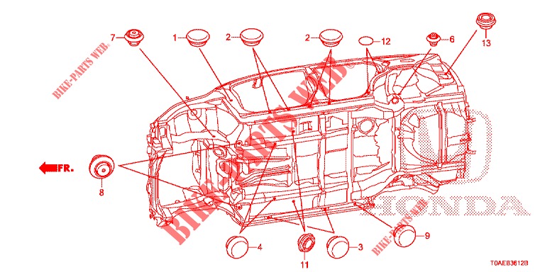 ANNEAU (INFERIEUR) pour Honda CR-V DIESEL 1.6 INNOVA 5 Portes 9 vitesses automatique 2015