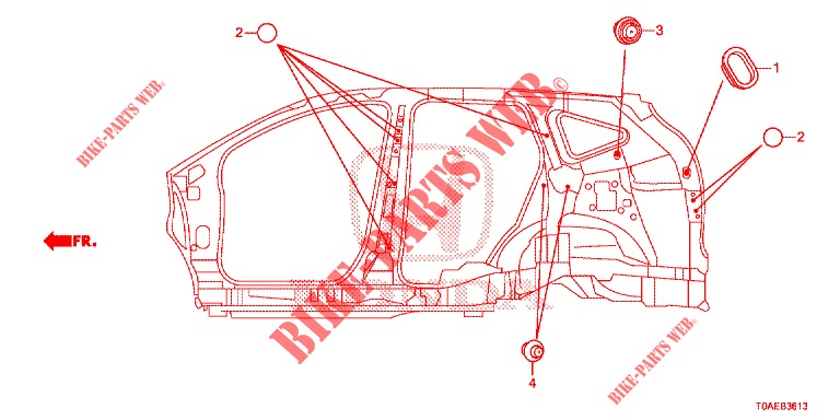 ANNEAU (LATERAL) pour Honda CR-V DIESEL 1.6 INNOVA 5 Portes 9 vitesses automatique 2015