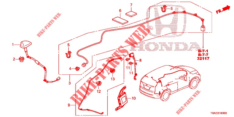 ANTENNE pour Honda CR-V DIESEL 1.6 INNOVA 5 Portes 9 vitesses automatique 2015