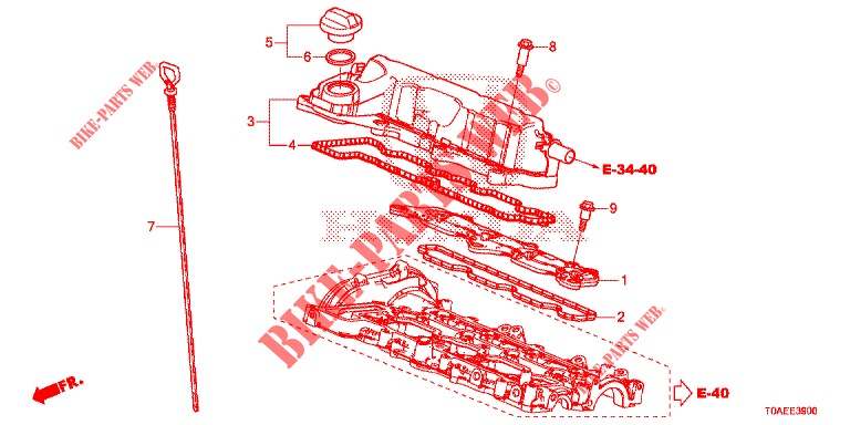 COUVERCLE DE CULASSE (DIESEL) pour Honda CR-V DIESEL 1.6 INNOVA 5 Portes 9 vitesses automatique 2015