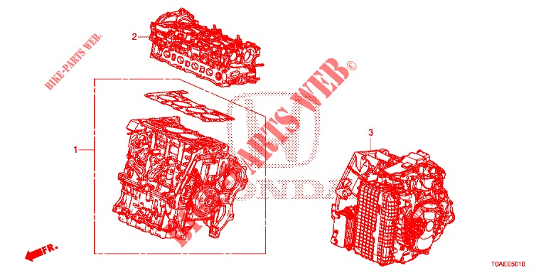 ENS. DE MOTEUR/ENS. BOITE DE VITESSES (DIESEL) pour Honda CR-V DIESEL 1.6 INNOVA 5 Portes 9 vitesses automatique 2015