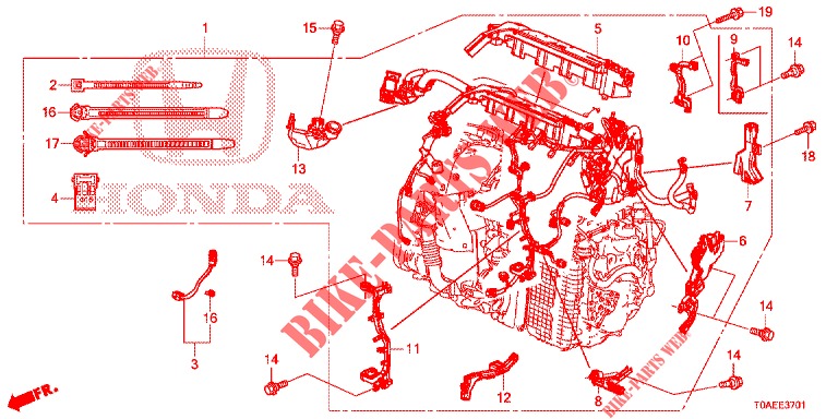 FAISCEAU DES FILS (DIESEL) (2) pour Honda CR-V DIESEL 1.6 INNOVA 5 Portes 9 vitesses automatique 2015