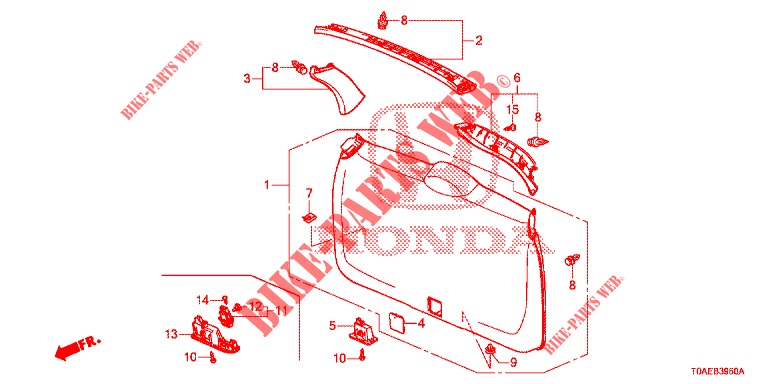 GARNITURE DE HAYON AR. pour Honda CR-V DIESEL 1.6 INNOVA 5 Portes 9 vitesses automatique 2015