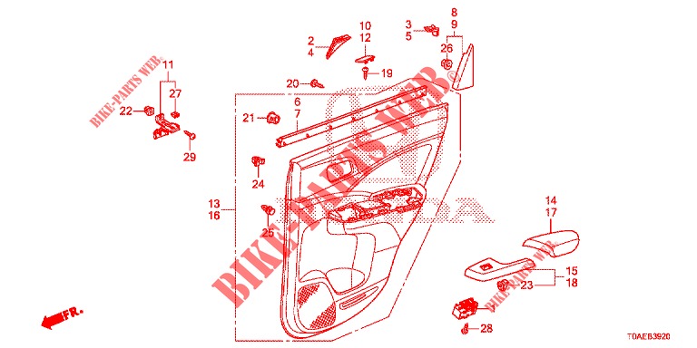 GARNITURE DE PORTE AR. pour Honda CR-V DIESEL 1.6 INNOVA 5 Portes 9 vitesses automatique 2015