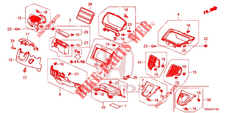 GARNITURE D'INSTRUMENT (COTE DE CONDUCTEUR) (LH) pour Honda CR-V DIESEL 1.6 INNOVA 5 Portes 9 vitesses automatique 2015