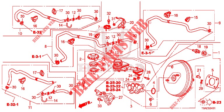 MAITRE CYLINDRE DE FREIN/ALIMENTATION PRINCIPALE (LH) (2) pour Honda CR-V DIESEL 1.6 INNOVA 5 Portes 9 vitesses automatique 2015