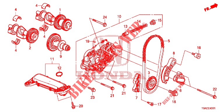 POMPE A HUILE (DIESEL) (2) pour Honda CR-V DIESEL 1.6 INNOVA 5 Portes 9 vitesses automatique 2015