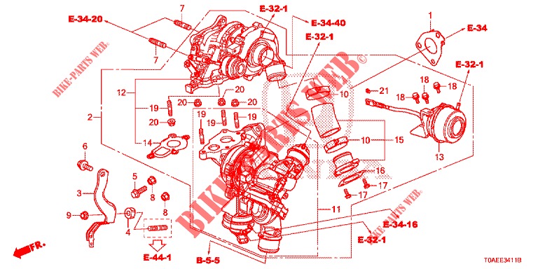 TURBOCOMPRESSEUR (DIESEL) (2) pour Honda CR-V DIESEL 1.6 INNOVA 5 Portes 9 vitesses automatique 2015