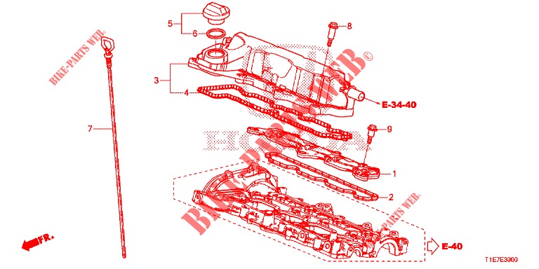 COUVERCLE DE CULASSE (DIESEL) pour Honda CR-V DIESEL 1.6 COMFORT 5 Portes 9 vitesses automatique 2018