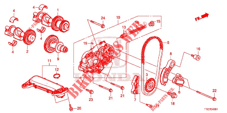 POMPE A HUILE (DIESEL) (2) pour Honda CR-V DIESEL 1.6 COMFORT 5 Portes 9 vitesses automatique 2018
