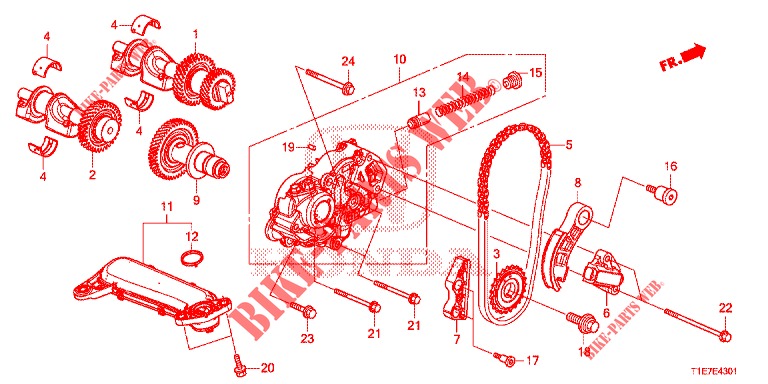 POMPE A HUILE (DIESEL) (2) pour Honda CR-V DIESEL 1.6 ELEGANCE NAVI 5 Portes 6 vitesses manuelles 2018