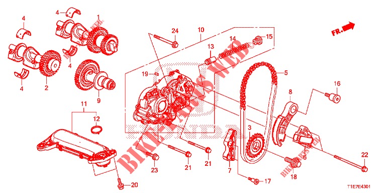 POMPE A HUILE (DIESEL) (2) pour Honda CR-V DIESEL 1.6 ELEGANCE 5 Portes 9 vitesses automatique 2018