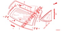PARE BRISE ARRIERE/VITRE DE CUSTODE pour Honda CR-V DIESEL 2.2 EXCLUSIVE 5 Portes 6 vitesses manuelles 2013